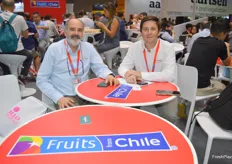 Carlos Larrain and Joaquin Montero from Johnson Fruit in Chile are table grapes and cherries growers, said it was good to see faces of their clients again and it was good to reach new people.
